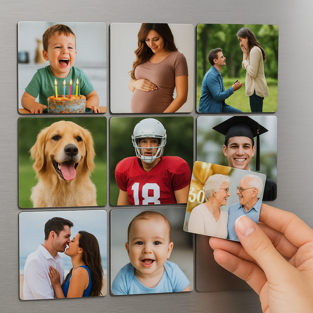 Custom Photo Magnets - Set of 9 (2"x2")